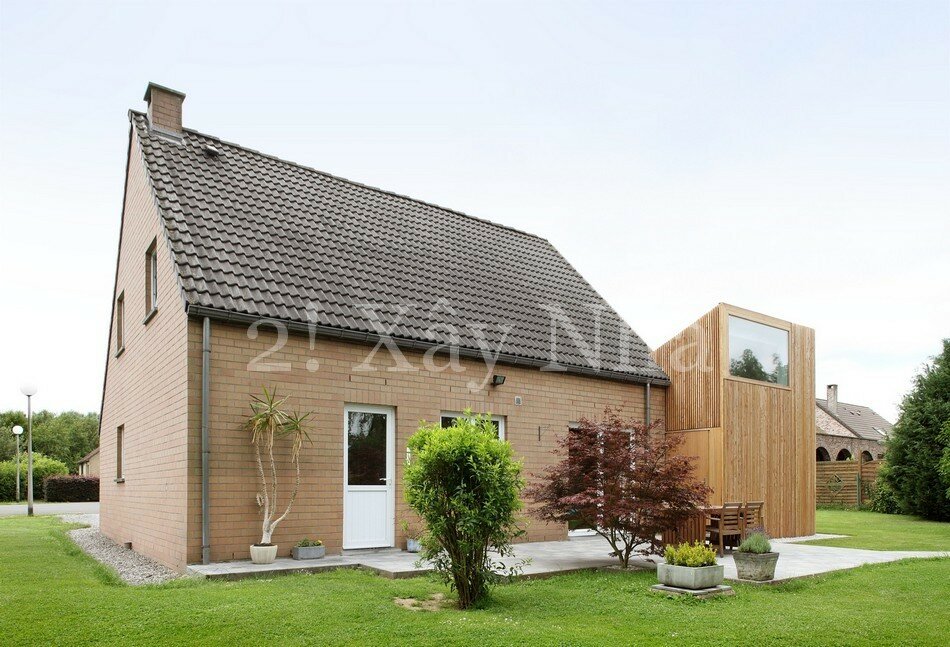 wooden house 15 Striking Home Extension Creatively Enhancing a Pavilion Type Residence in Belgium