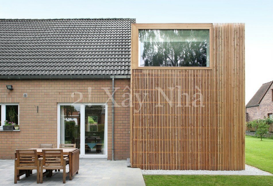 wooden house 16 Striking Home Extension Creatively Enhancing a Pavilion Type Residence in Belgium