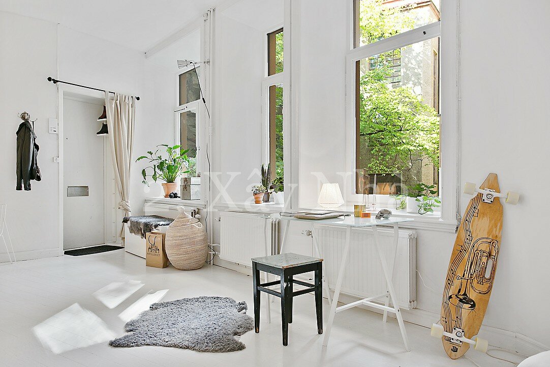 modern crib 5 Scandinavian One Room Apartment Exuding Great Taste and Peaceful Living