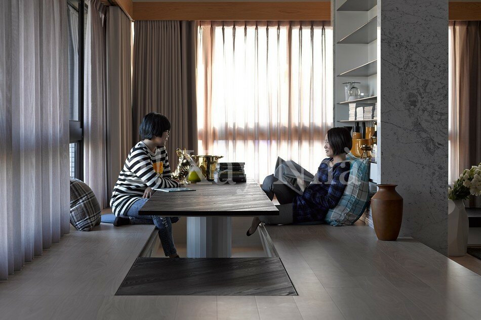 inspiring home 9 Unconventional Apartment in Taiwan With Striking Custom Made Furniture Elements