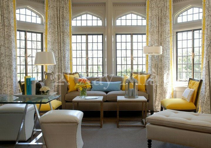 Modern Grey And Yellow Living Room Designs 