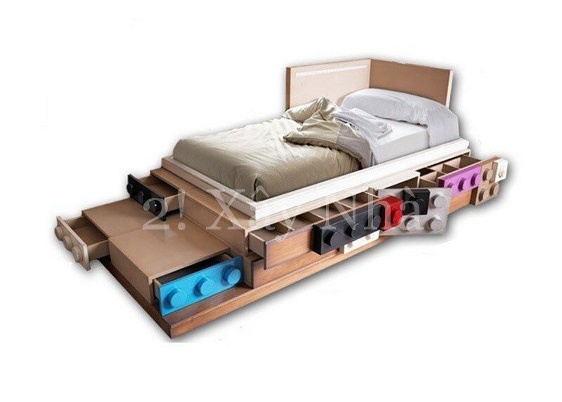 Giường ngủ với thiết kế mô hình Lego cho trẻ em cực kỳ ấn tượng 2015