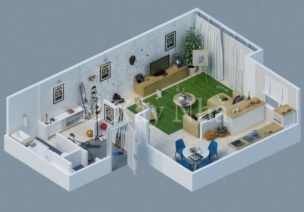 Thiết kế nội thất đẹp cho nhà cấp 4 bằng mô hình 3D 2015